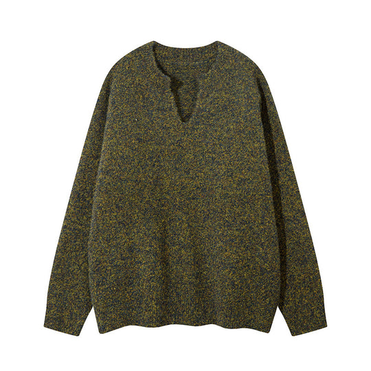 Unisex Oversize-Strickpullover mit kurzem V-Schlitzkragen Shop Nory