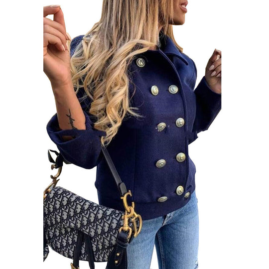 Damen Kurzmantel mit doppelreihigen Zierknöpfen und taillierendem Schnitt Shop Nory