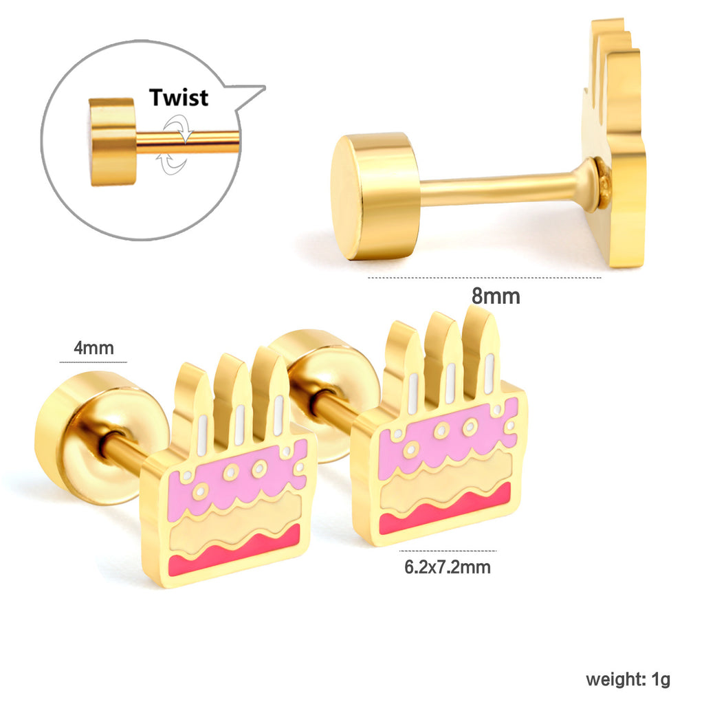 Damen Ohrstecker im kreativen Tortendesign Shop Nory