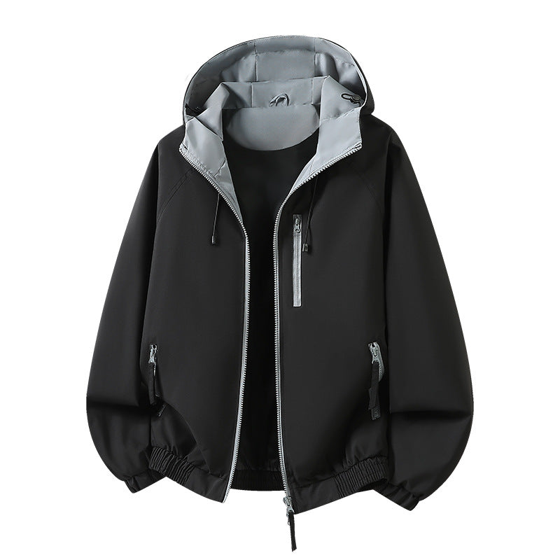 Damen Leichte Kapuzen‑Shelljacke im Urban‑Look mit kontrastfarbenem Futter, Reißverschlusstaschen und elastischem Bund Shop Nory
