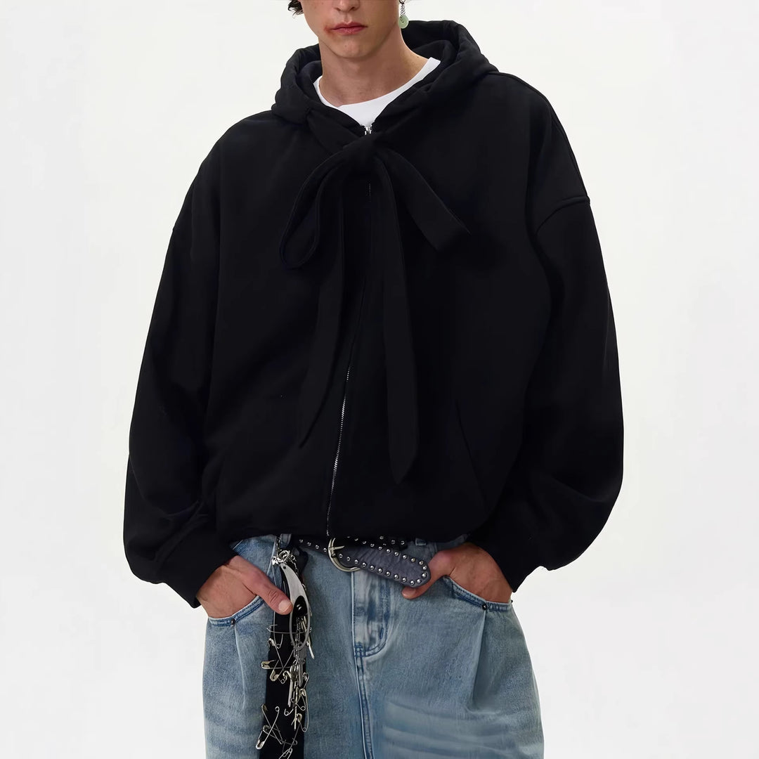 Damen Modische Kapuzenjacke mit Schleifen-Detail