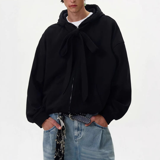 Damen Modische Kapuzenjacke mit Schleifen-Detail