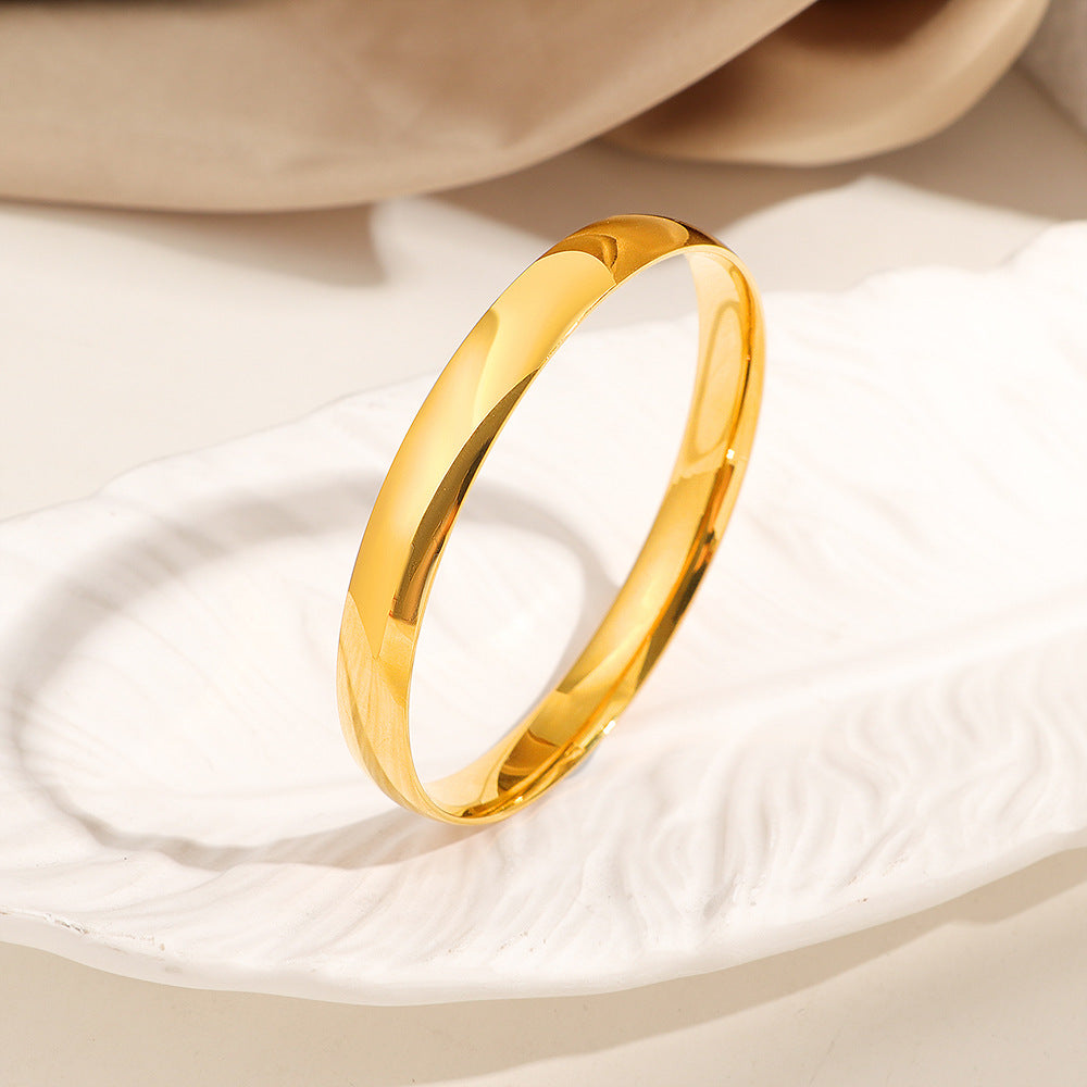 Damen Schlichte Minimalistische Gold Armreif Shop Nory