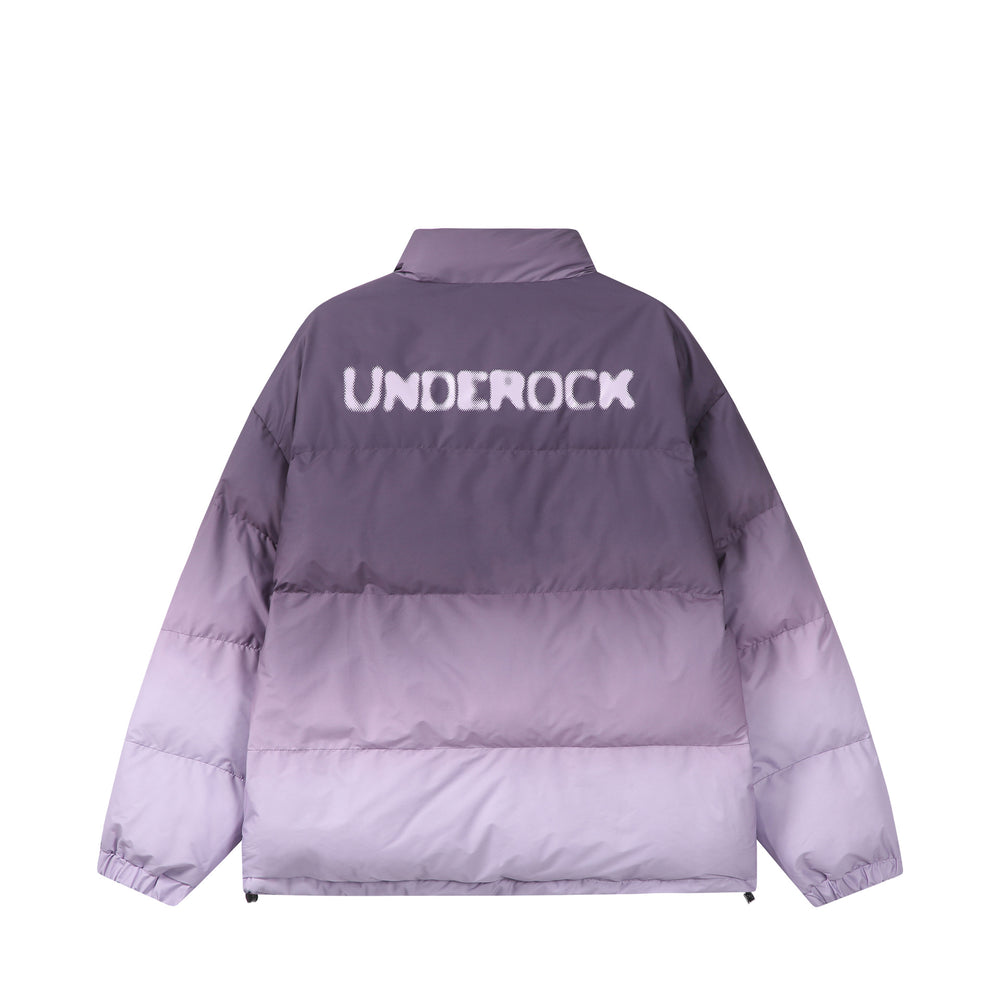 Damen Kurz geschnittene wattierte Steppjacke mit hohem Funnelkragen und Ombré-Detail Shop Nory