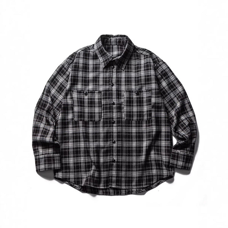 Herren Boxy-Karo-Workshirt aus weichem Flanell mit Doppelbrusttaschen Shop Nory