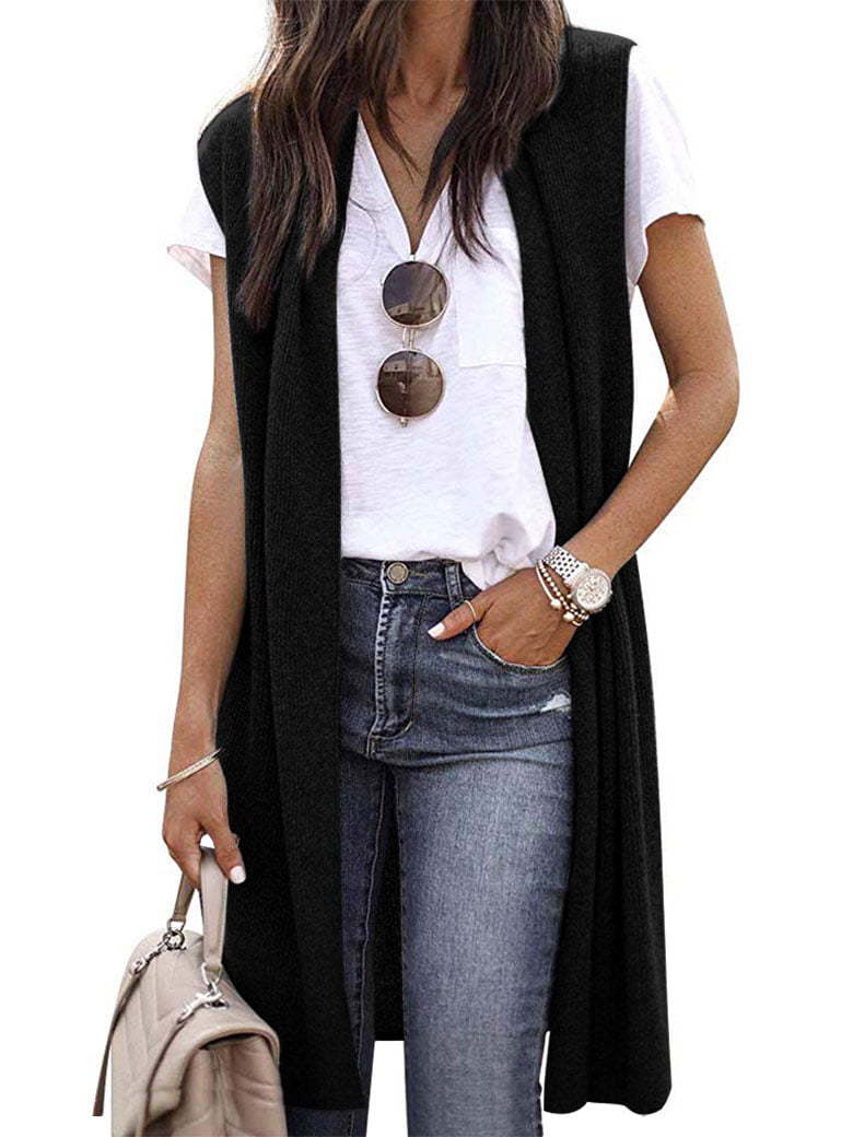 Damen Elegante Langstrickweste im lässigen Stil Shopnory