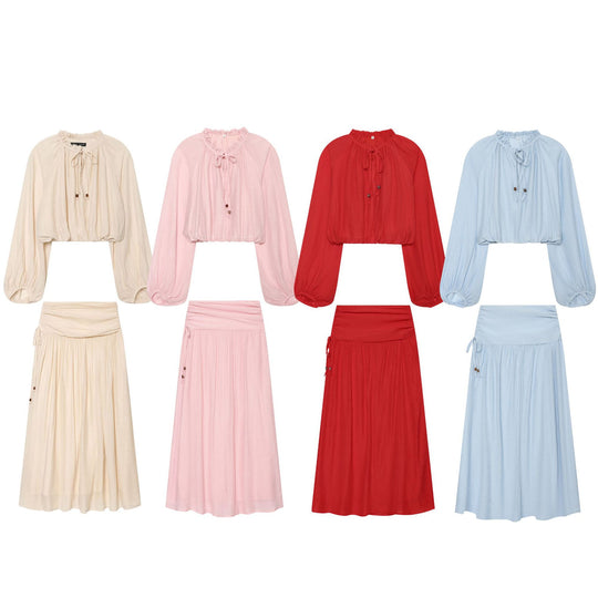 Damen Maxirock mit hohem Bund, seitlicher Zierkordel und weitem Faltenfall Shop Nory