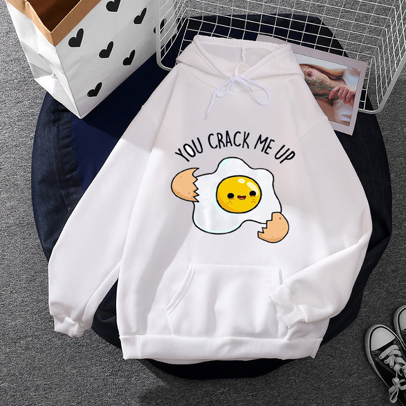 Damen nan lässiger Kapuzenpullover mit künstlerischem Mond‑und‑Pilzmotiv, weichem Fleecefutter und Kängurutasche Shop Nory