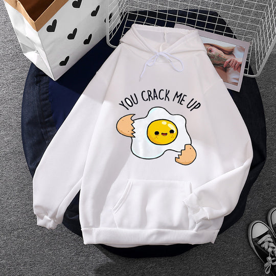 Damen nan lässiger Kapuzenpullover mit künstlerischem Mond‑und‑Pilzmotiv, weichem Fleecefutter und Kängurutasche Shop Nory