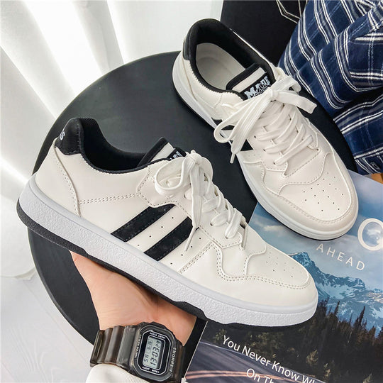 Unisex Klassische Low-Top Freizeit-Sneaker aus glattem Kunstleder mit gepolsterter Innensohle und robustem Cupsohlenprofil Shopy Nory