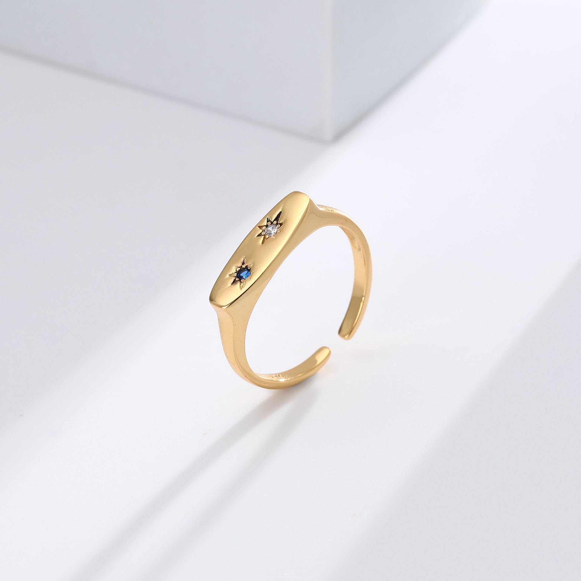 Damen Offener Ring mit funkelnden Zirkon-Akzenten aus 925 Sterling Silber Shop Nory