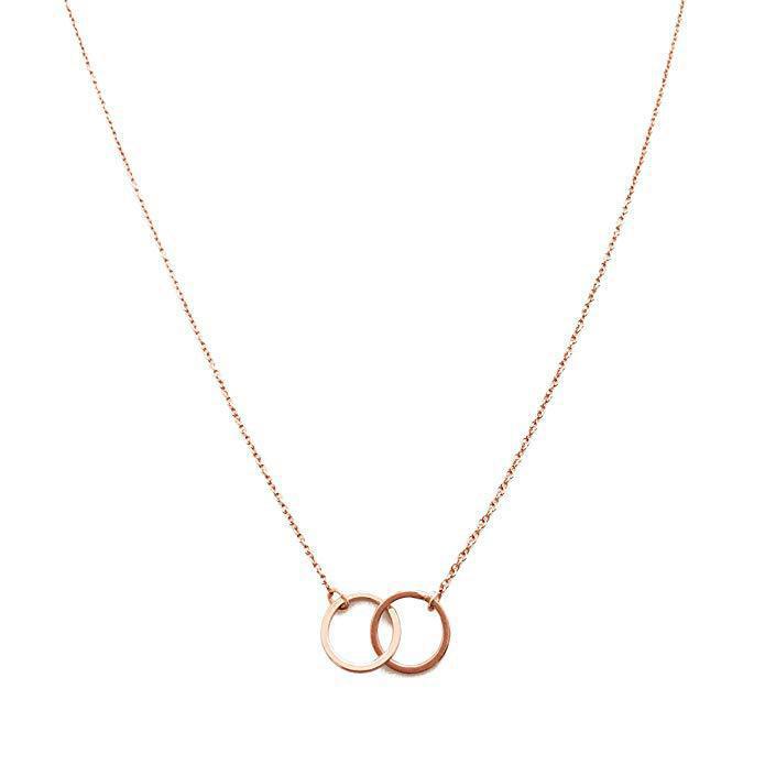 Damen Halskette mit doppeltem Ring-Anhänger aus hochwertigem Material Shop Nory