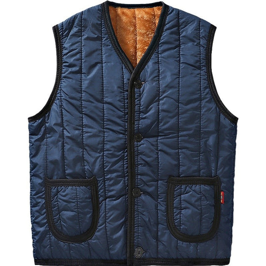 Herren Gepolsterte Steppweste mit Teddyfutter, V‑Ausschnitt & Knopfleiste Shop Nory