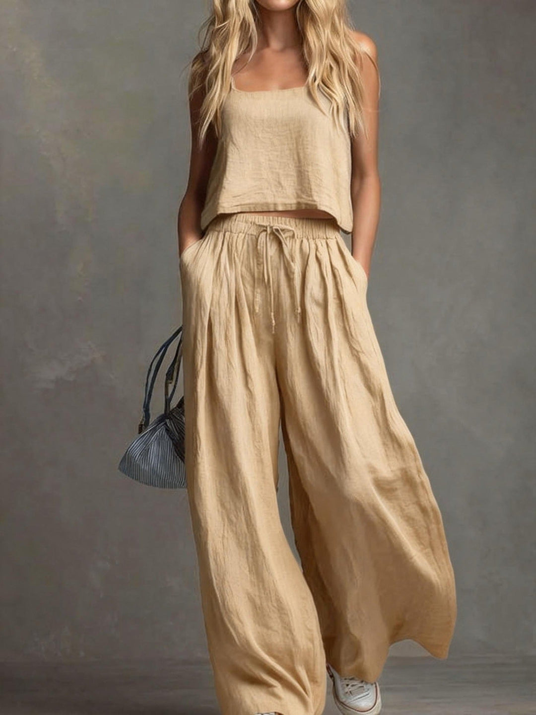 Damen Sommerliches Freizeit-Set mit weitem Oberteil und lässiger Hose