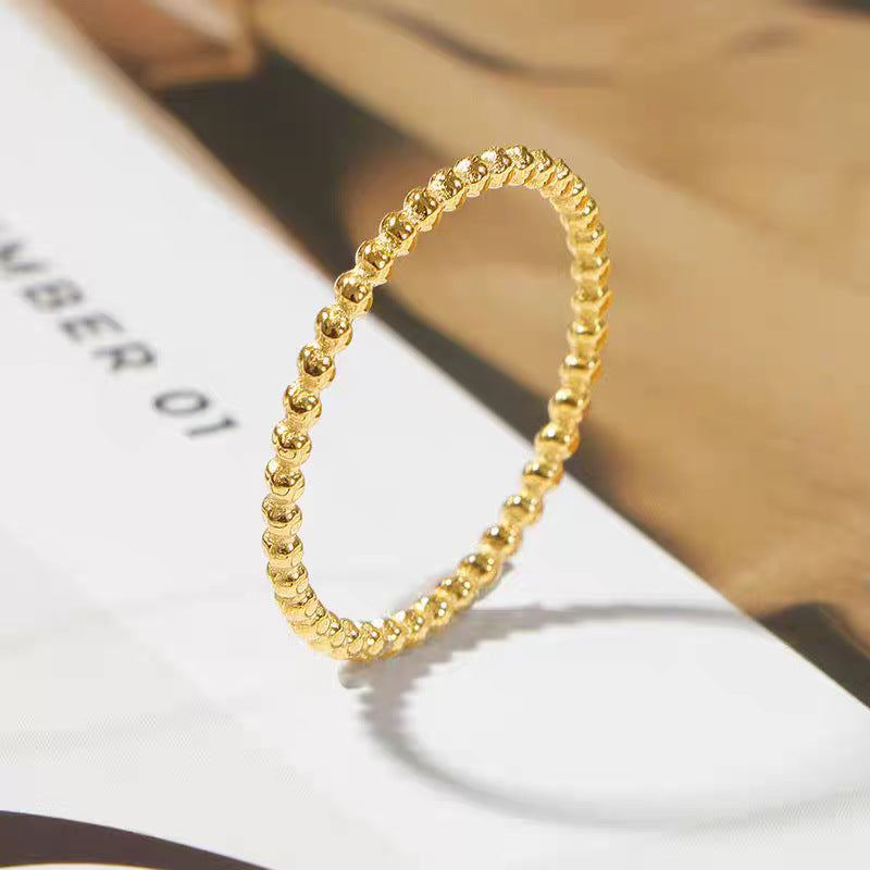 Damen Strukturierte Perlen Stapelring Shop Nory