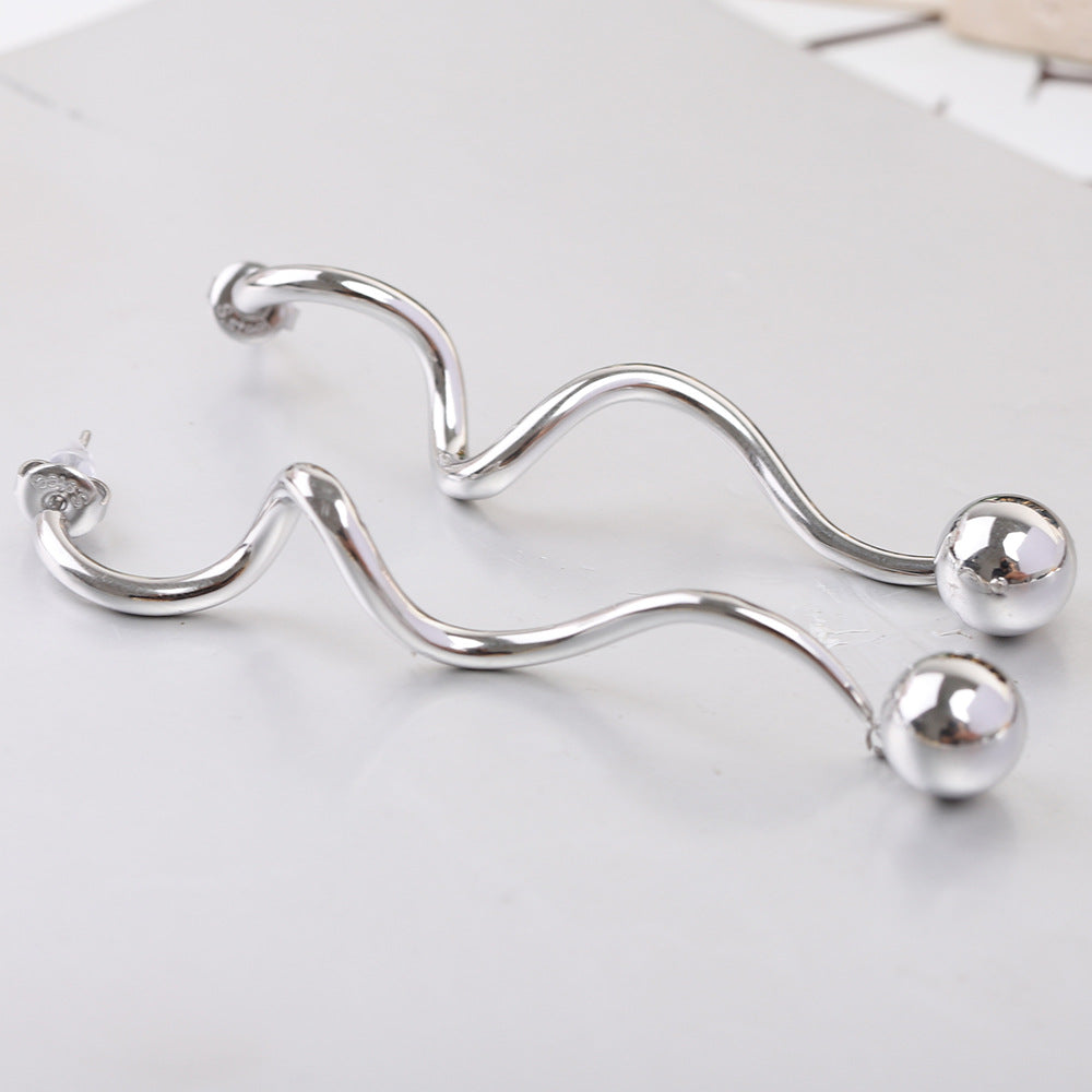 Damen Ohrhänger im modernen Wellen-Design Shop Nory