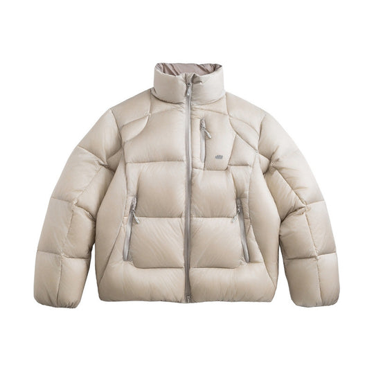 Unisex Kurz geschnittene gesteppte Daunenoptik-Jacke mit Stehkragen und Reißverschlusstaschen Shop Nory