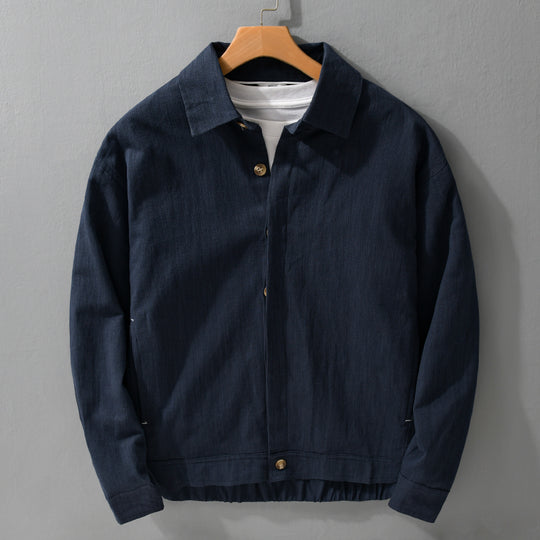 Herren Leichte Leinen-Überhemd-Jacke mit Hemdkragen und verdeckter Knopfleiste Shop Nory