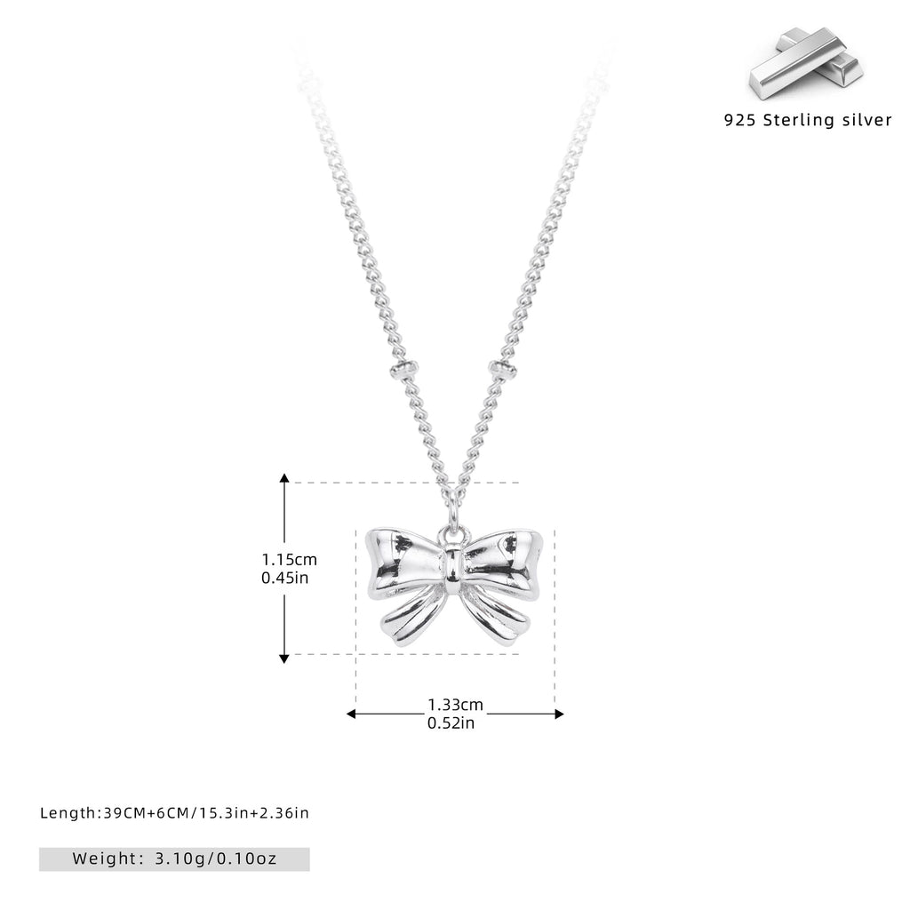 Damen Halskette mit elegantem Schleifenanhänger aus 925 Sterling Silber Shop Nory
