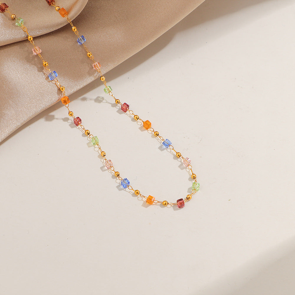 Frauen Bunte Perlen Charme Halskette Shop Nory