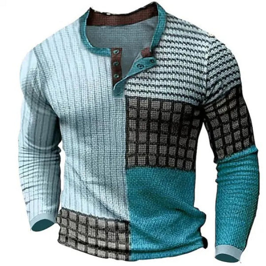 Herren Sportliches Langarmshirt mit Knopfleiste Shop Nory