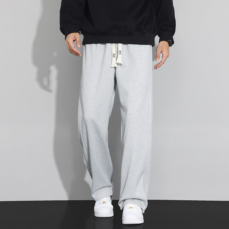 Herren Locker-weit geschnittene Lounge-Jogginghose mit Baumwoll-Fleece-Innenfutter und verstellbarem Kordelzug Shop Nory