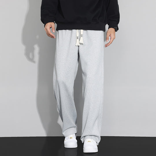 Herren Locker-weit geschnittene Lounge-Jogginghose mit Baumwoll-Fleece-Innenfutter und verstellbarem Kordelzug Shop Nory