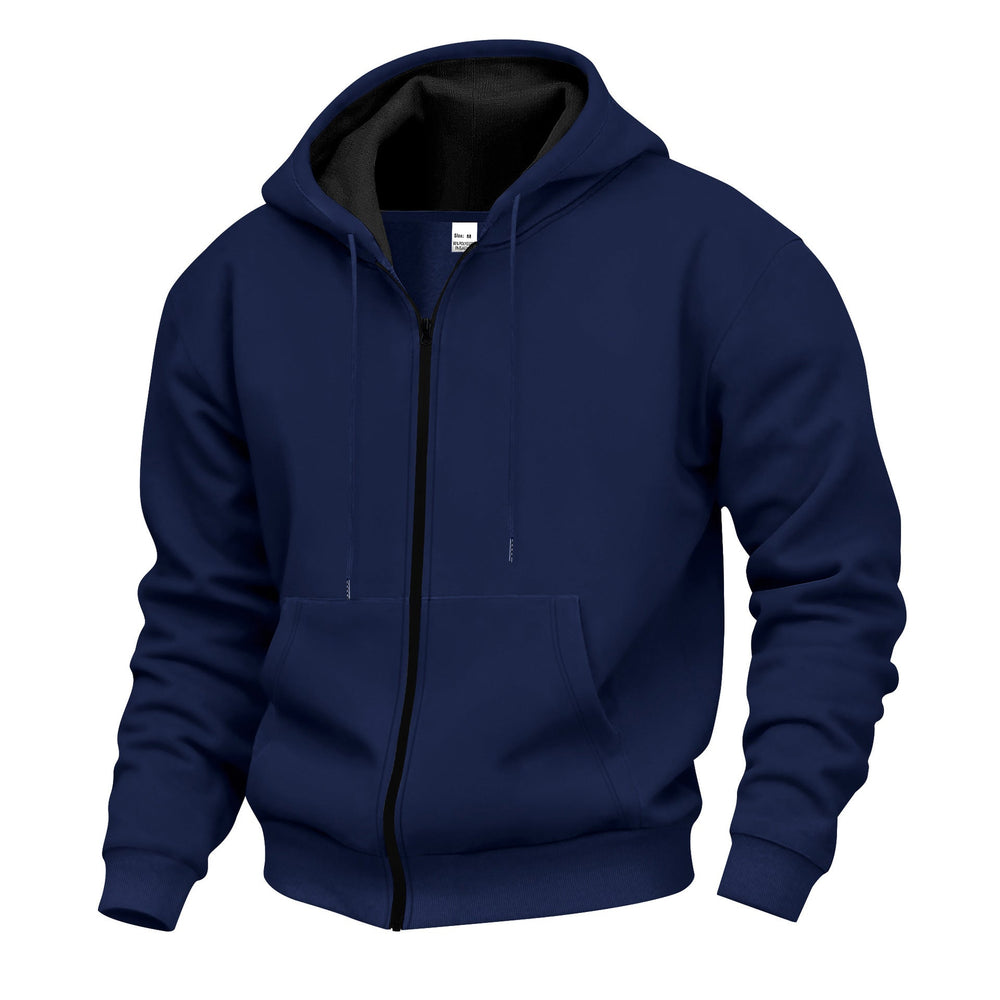 Herren Premium Kapuzenjacke mit durchgehendem Reißverschluss und weichem Fleece-Futter
