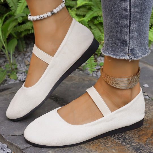 Damen Ballerinas mit verstellbarem Riemen und komfortablem Fußbett