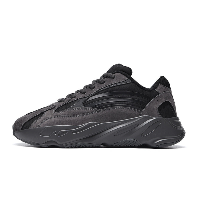 Herren Chunky-Dad-Sneaker im Retro-Running-Design mit profiliertem Wellen-Sohlenaufbau und atmungsaktivem Mesh-Suede-Obermaterial Shopy Nory