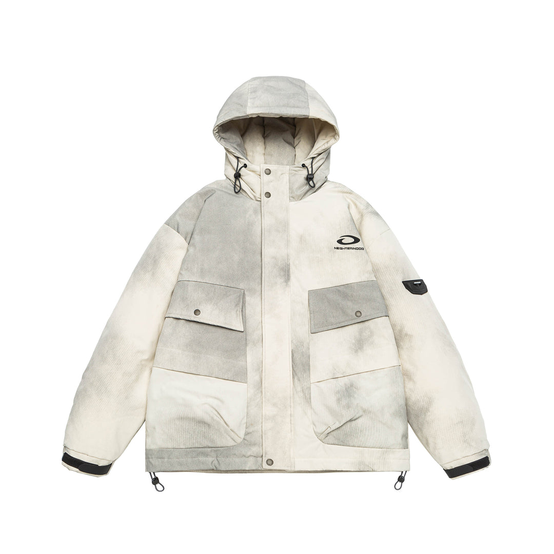 Herren Wattierte Parka-Jacke mit Kapuze und Utility-Taschen Shop Nory
