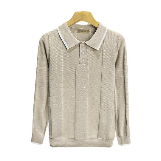 Herren trendiges Langarm-Polo Shop Nory