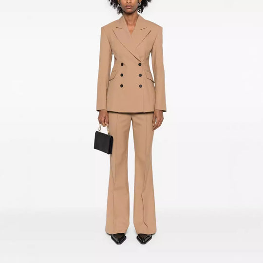 Damen Hochtaillierte ausgestellte Wollmix‑Tailoring‑Hose mit Bügelfalte Shop Nory