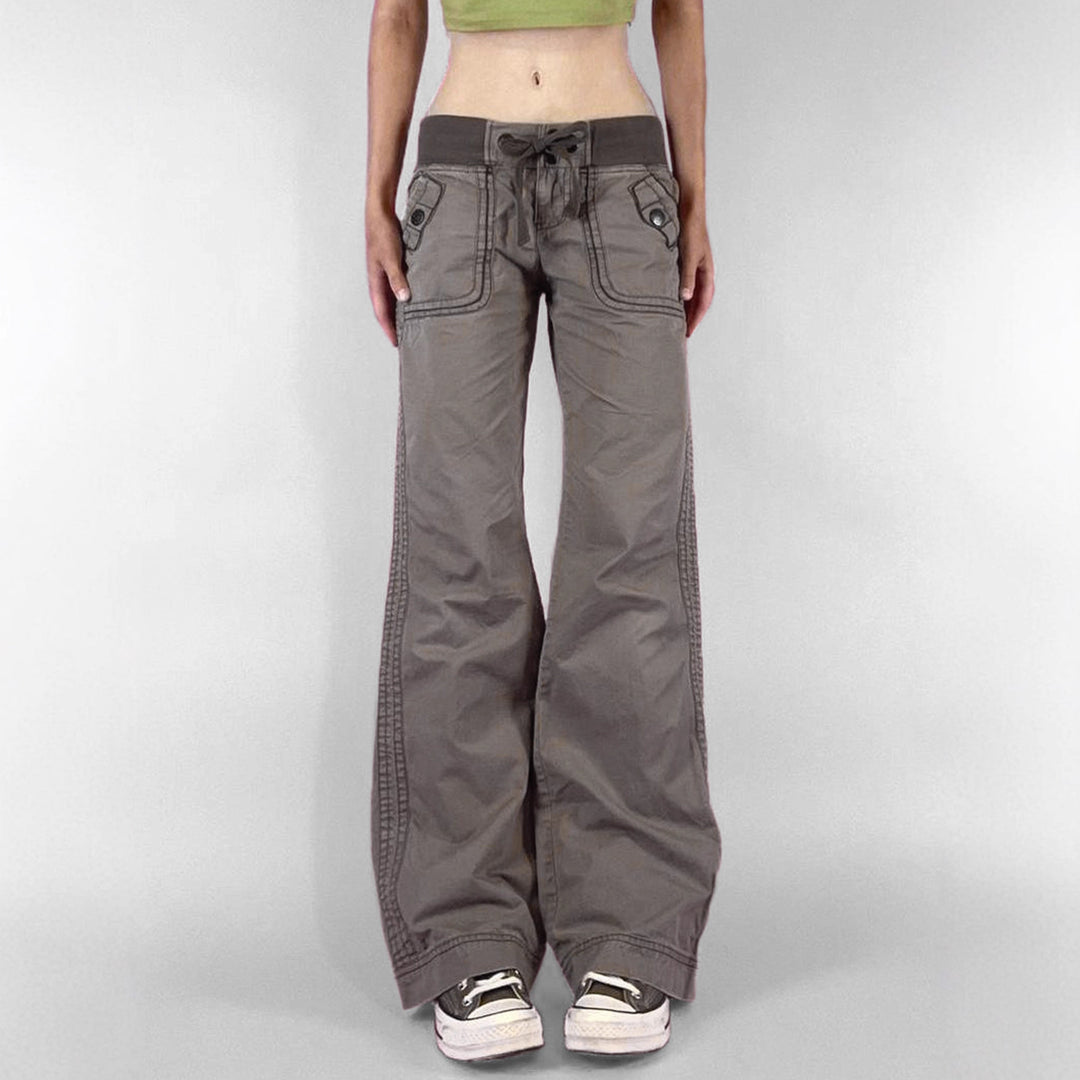 Damen nan Highwaist Schlaghose mit weitem Bein, hohem Bund und Gürtelschlaufen Shop Nory