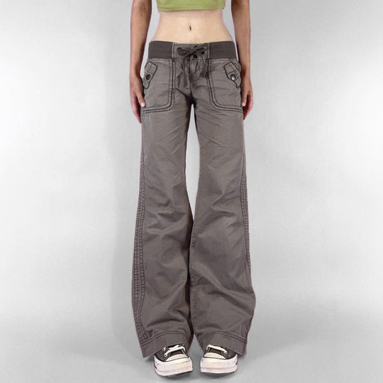 Damen nan Highwaist Schlaghose mit weitem Bein, hohem Bund und Gürtelschlaufen Shop Nory
