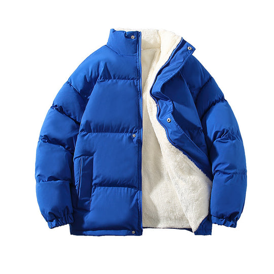 Herren gefütterte Winter-Steppjacke mit Teddyfutter, hohem Stehkragen und verdeckter Druckknopfleiste Shop Nory
