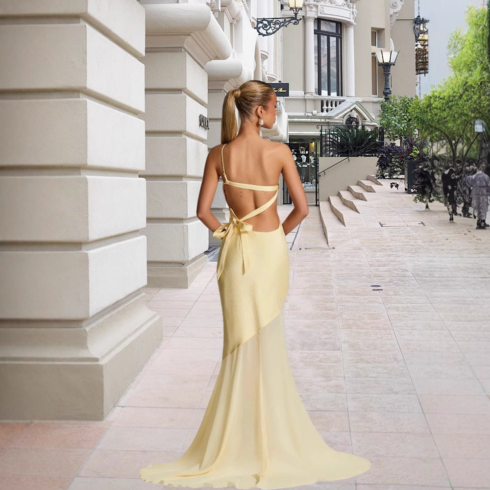 Damen asymmetrisches Abendkleid