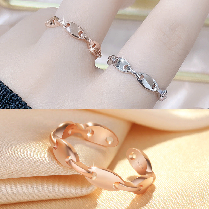 Damen Offener Ring mit glänzenden Motiv-Elementen Shop Nory