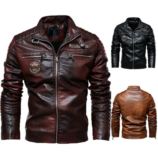 Herren Modische Bikerjacke aus Leder Shop Nory