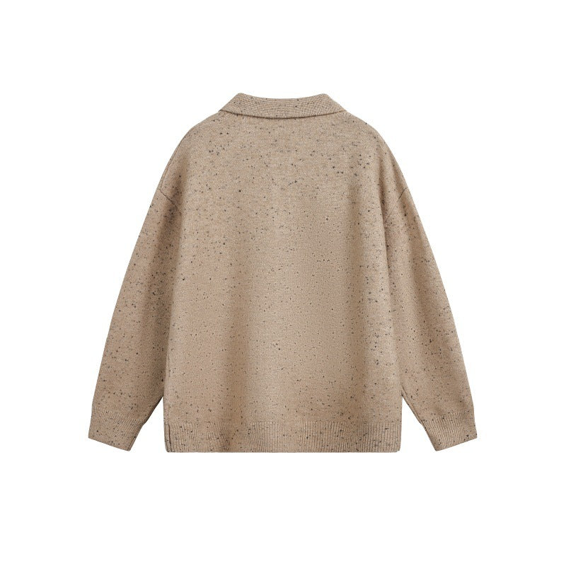 Damen Oversize-Polo-Pullover aus Mélange-Feinstrick mit Polokragen und Knopfleiste Shop Nory