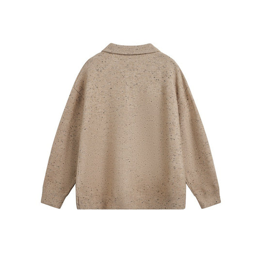 Damen Oversize-Polo-Pullover aus Mélange-Feinstrick mit Polokragen und Knopfleiste Shop Nory