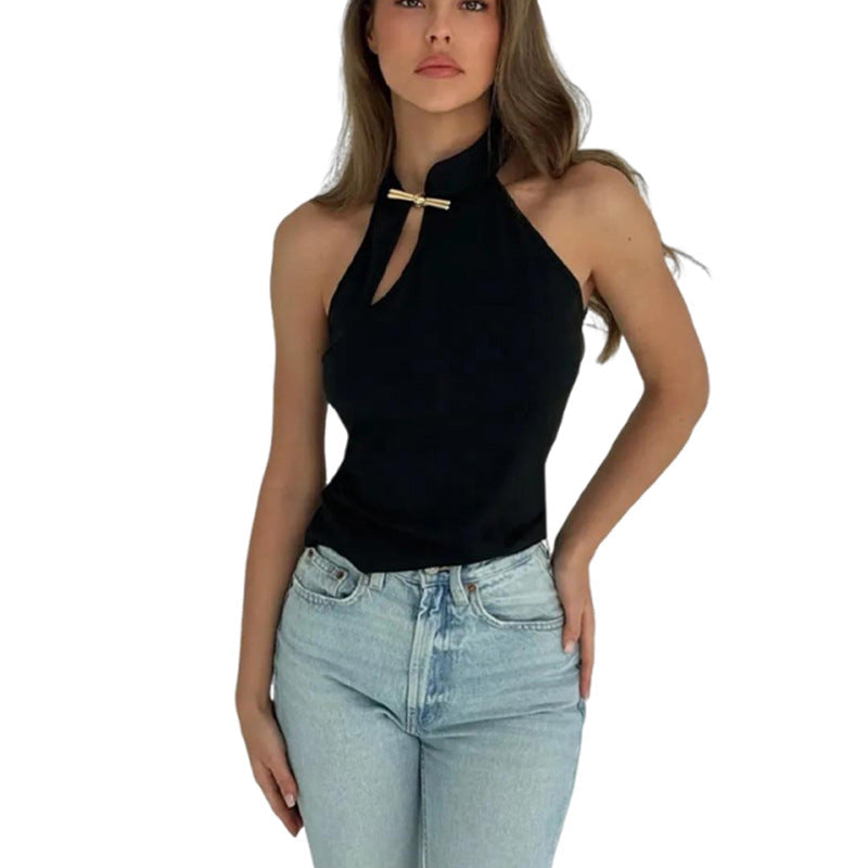 Damen Elegantes Haltertop mit modischer Schlitz-Detail