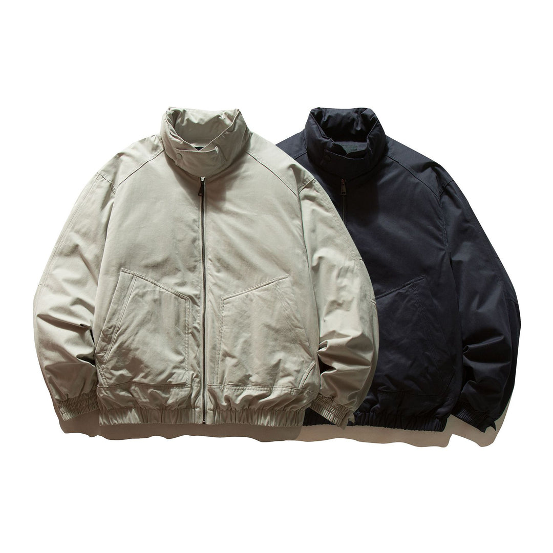 Herren wattierte Bomberjacke mit hohem Stehkragen und elastischem Saum Shop Nory