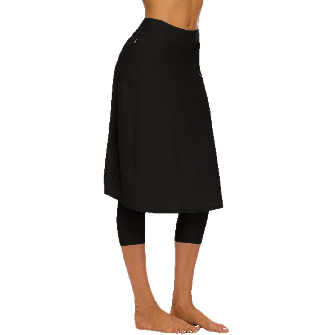 Damen Leggings mit integriertem Tellerrock und seitlicher Reißverschlusstasche Shopy Nory