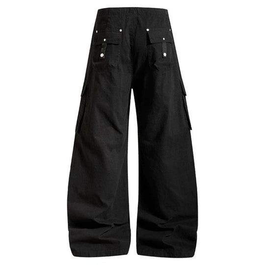 Damen weite High-Waist Cargo-Hose mit Tunnelzugbund und großen Klapptaschen Shop Nory