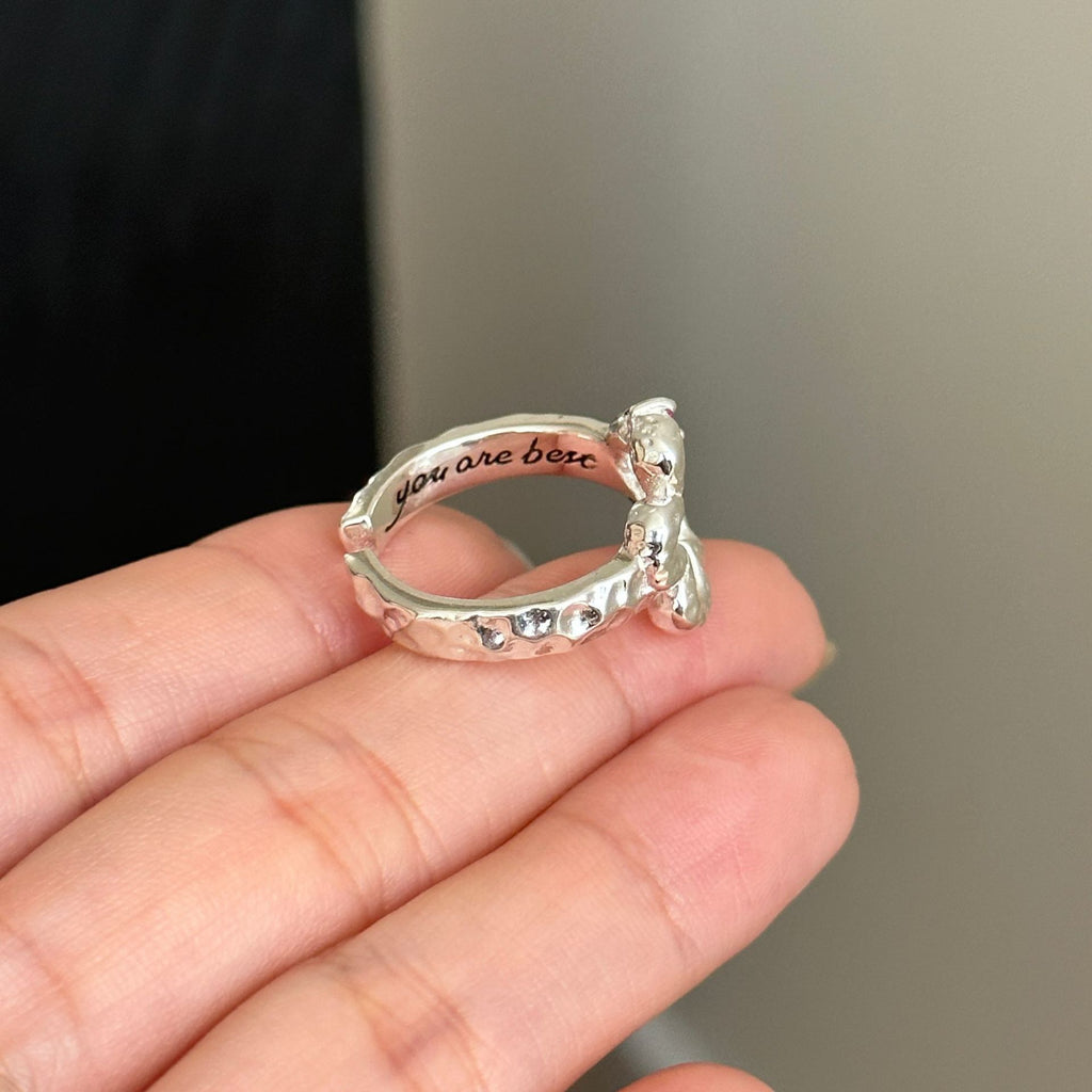 Damen Offener Ring mit floralem Design Shop Nory