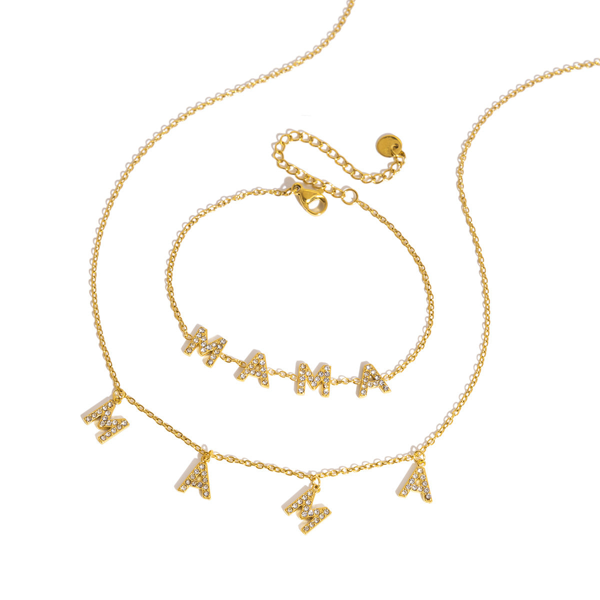 Damen Armband mit personalisiertem "Mama"-Schriftzug aus hypoallergenem Edelstahl Shop Nory