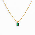 Damen eleganter Halsschmuck mit grünem Edelstein Shop Nory