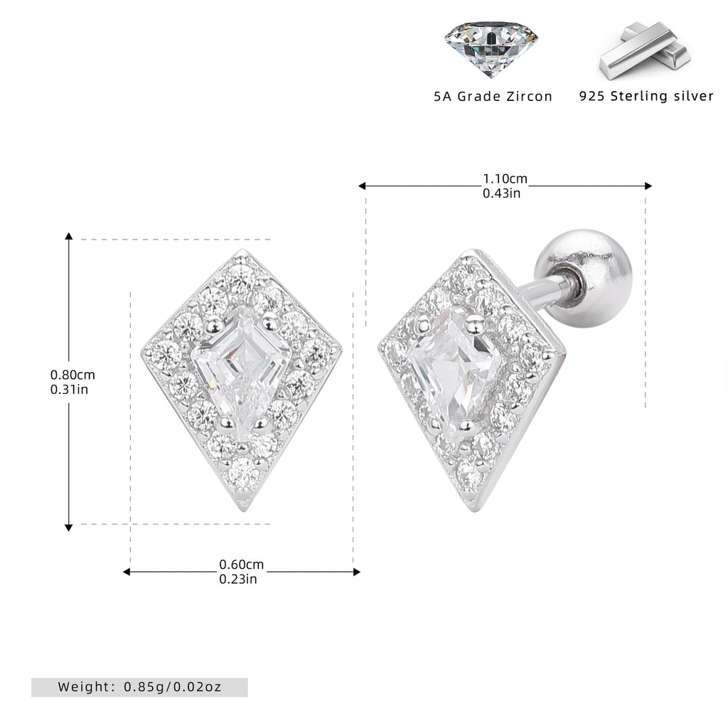 Damen Ohrstecker mit luxuriösem Zirkonbesatz aus hochwertigem 925 Sterling Silber Shop Nory
