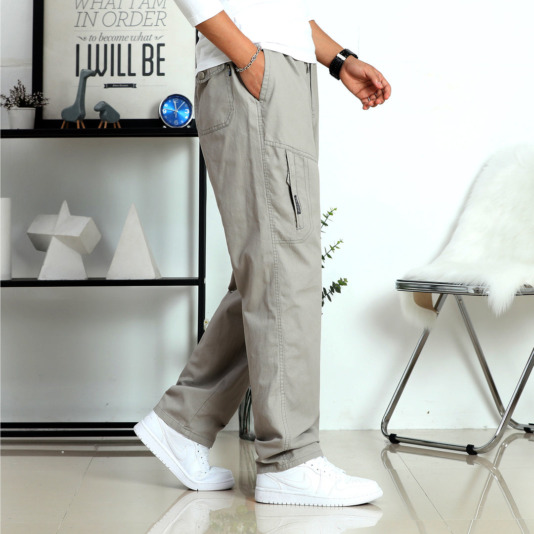 Herren Weite Cargohose im Utility‑Stil mit seitlicher Reißverschlusstasche und ergonomischen Nähten Shop Nory
